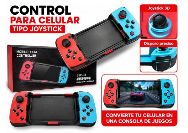 &ua JOYSTICK GATILLOS GAMER BLUETOOTH EXTENSIBLE BSP-D3 (7020)